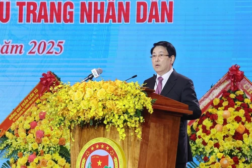 El presidente de Vietnam, Luong Cuong, habla en la cita. (Foto: VNA)