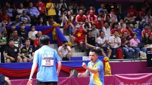 Los jugadores vietnamitas Dinh Anh Hoang y Tran Mai Ngoc (Fotografía: VNA)