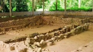 Un sitio de excavación de Oc Eo-Ba, el sitio nacional especial de reliquias en la provincia de An Giang (Foto: VNA)