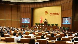 En una sesión de la Asamblea Nacional de Vietnam. (Fotografía: vtv.vn)