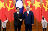 [Foto] Líder partidista de Vietnam sostiene conversaciones con el máximo dirigente de Laos