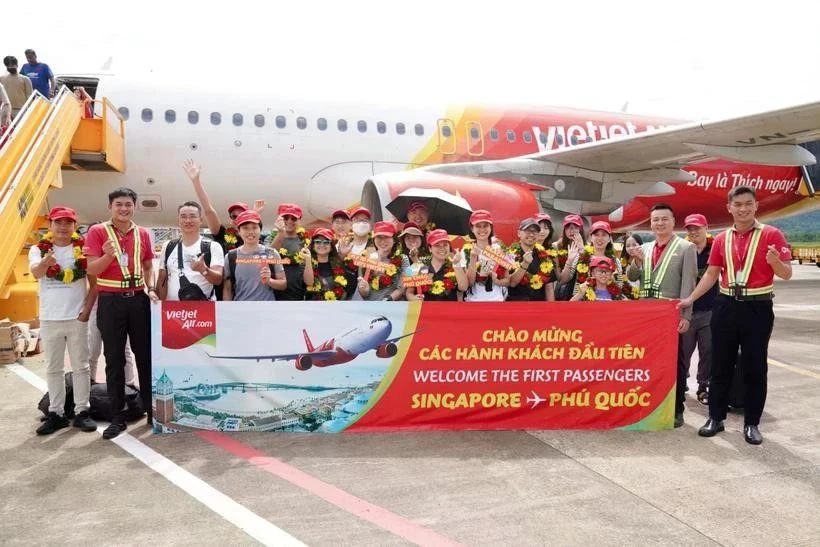 La nueva ruta Singapur-Phu Quoc eleva a 78 el número total de vuelos semanales de Vietjet entre Vietnam y Singapur. (Foto: Vietjet)