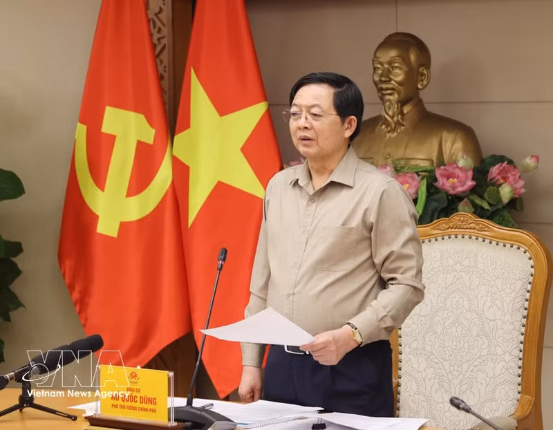 El viceprimer ministro Ho Quoc Dung habla en el evento. (Foto: VNA)
