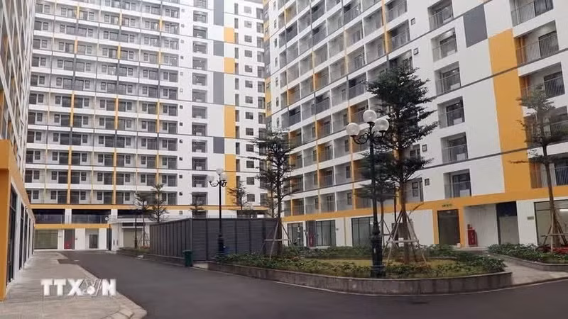 El proyecto de vivienda comercial y obrera del área urbana de Trang Due. (Foto: VNA)