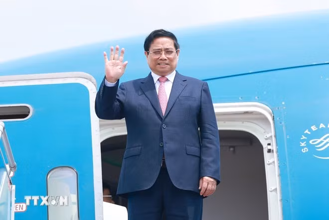 El pimer ministro Pham Minh Chinh parte de Hanói rumbo a Rusia para una visita oficial. (Foto: VNA) 