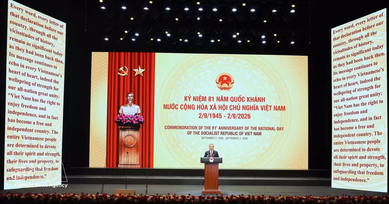 El secretario general del Partido Comunista de Vietnam (PCV) y presidente del país, To Lam, habla en el evento. (Foto: VNA)