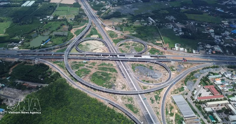 La intersección Long Thanh conecta las autopistas Bien Hoa- Vung tay y Ciudad Ho Chi Minh- Long Thanh- Dau Giay. (Foto: VNA)
