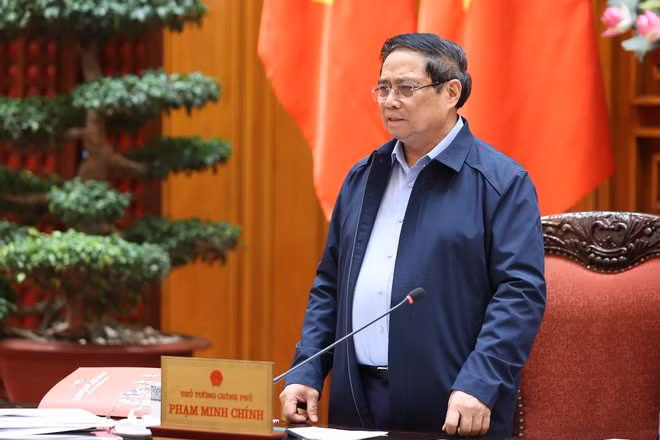 El primer ministro de Vietnam, Pham Minh Chinh, interviene en la cita. (Foto: VNA)