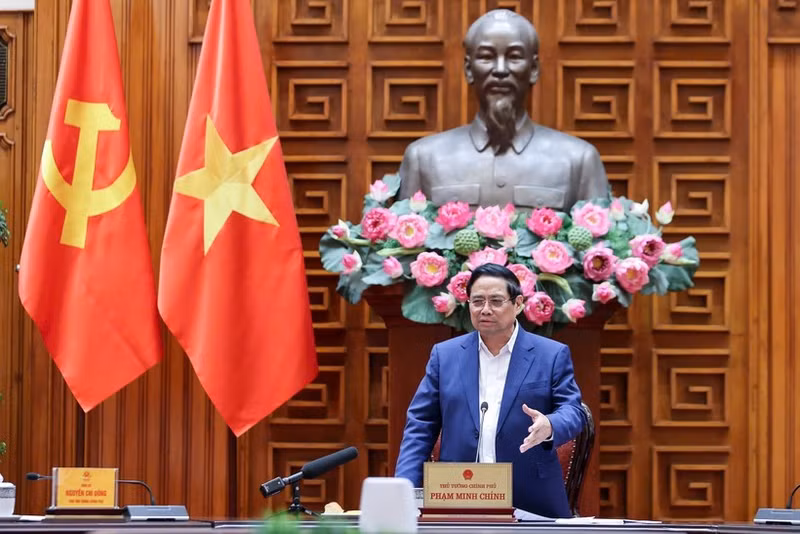 El primer ministro de Vietnam, Pham Minh Chinh, habla en el evento. (Foto: VNA)