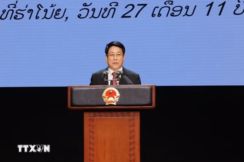 El presidente de Vietnam, Luong Cuong, habla en el evento. (Foto: VNA)