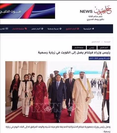 Medios kuwaitíes destacan visita histórica de primer ministro vietnamita. (Foto: VNA)