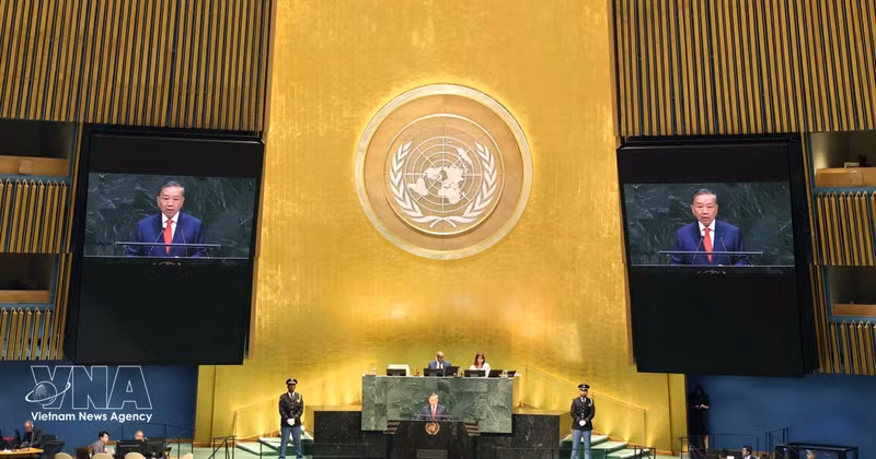 El secretario general del PCV y presidente To Lam interviene en el Debate General de Alto Nivel del 81º período de sesiones de la Asamblea General de las Naciones Unidas. (Foto: VNA)