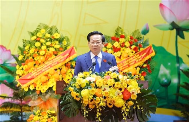 Do Thanh Binh, secretario del Comité partidista de Can Tho, habla en la cita (Foto: VNA)