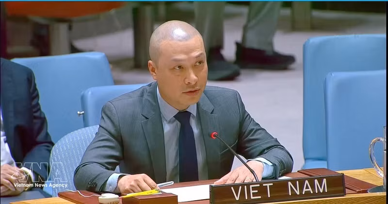 El ministro consejero Nguyen Hoang Nguyen, representante permanente adjunto de Vietnam ante la Organización de las Naciones Unidas. (Foto: VNA)
