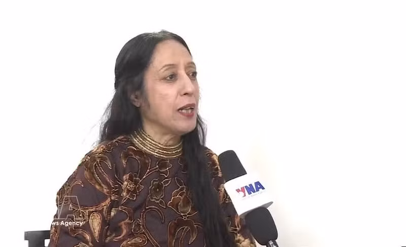 La profesora Reena Marwah, docente en la Universidad de Delhi, y secretaria general de la Asociación de Académicos Asiáticos, en la entrevista. (Foto: VNA)