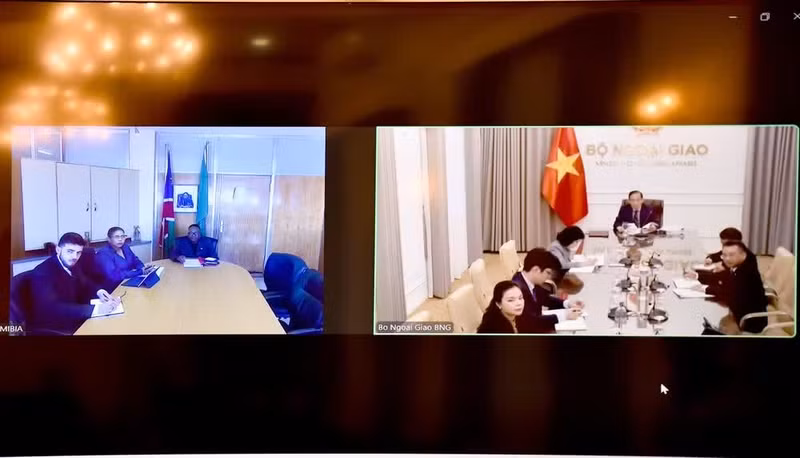 Captura de pantalla de la llamada telefónica. (Foto: Cancillería de Vietnam)