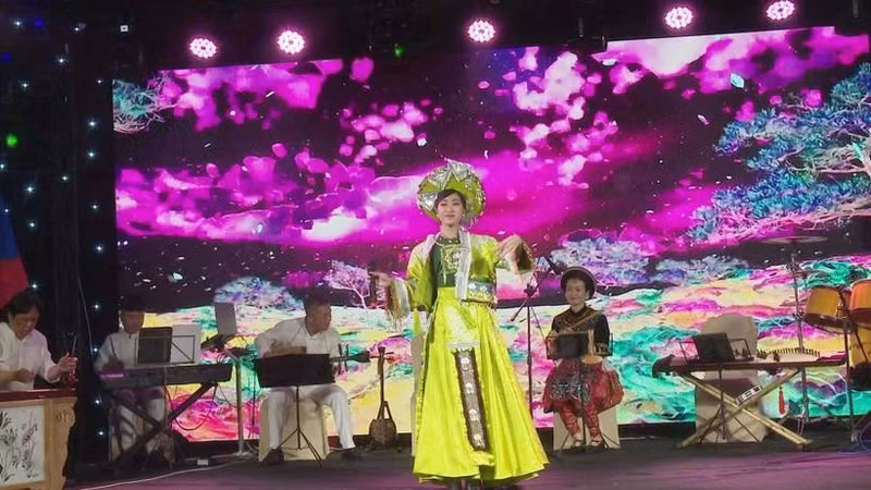 Una de las actuaciones en el evento. (Foto: VNA)