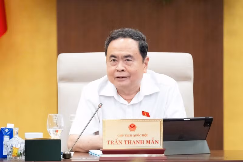 El presidente de la Asamblea Nacional, Tran Thanh Man, habla en el evento. (Foto: VNA)