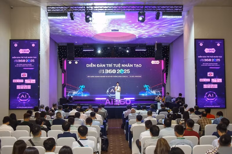 Panorama de la inauguración del Foro de Inteligencia Artificial de Vietnam – AI360. (Hanói, 9 de octubre de 2025). (Foto: VNA)