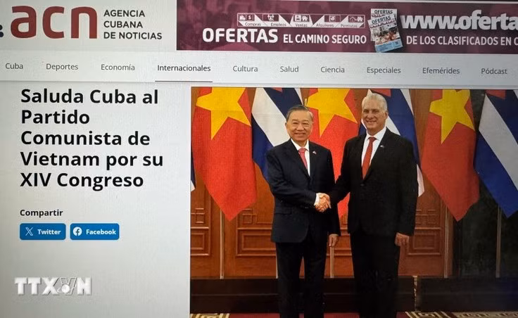 La agencia cubana de noticias ACN informa sobre el XIV Congreso del Partido Comunista de Vietnam. (Foto: VNA)