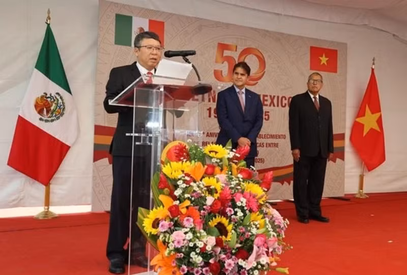 El embajador de Vietnam en México, Nguyen Van Hai, interviene en la cita (Foto: VNA)
