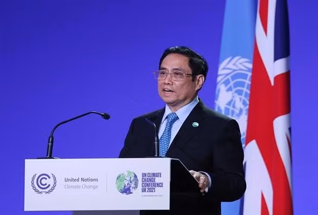 El premier vietnamita, Pham Minh Chinh, en la Conferencia de la ONU sobre el Cambio Climático (COP26). (Foto:VNA) El premier vietnamita, Pham Minh Chinh, en la Conferencia de la ONU sobre el Cambio Climático (COP26). (Foto:VNA)