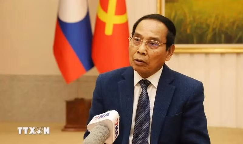 Bounthong Chitmany, miembro del Buró Político y permanente del Secretariado del Comité Central del Partido Popular Revolucionario de Laos (PPRL) y vicepresidente de ese país (Foto: VNA)