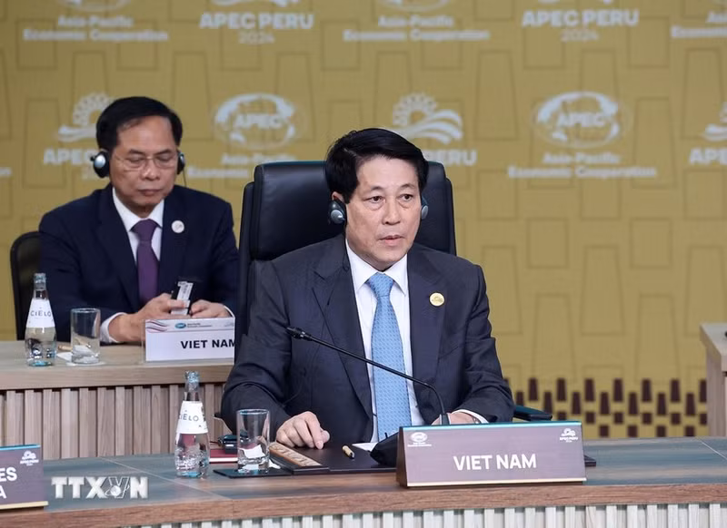 El presidente de Vietnam, Luong Cuong, en el evento.