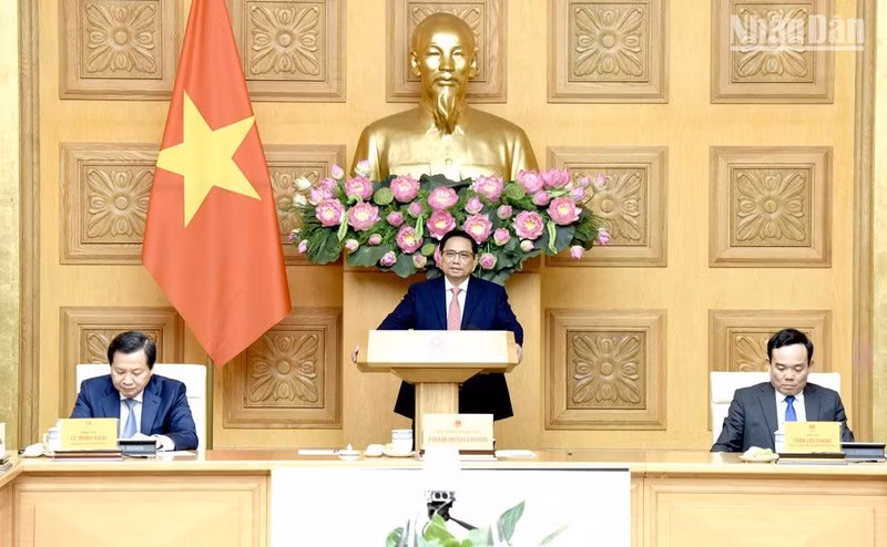 El primer ministro vietnamita, Pham Minh Chinh, en el evento (Fotografía: Nhan Dan)