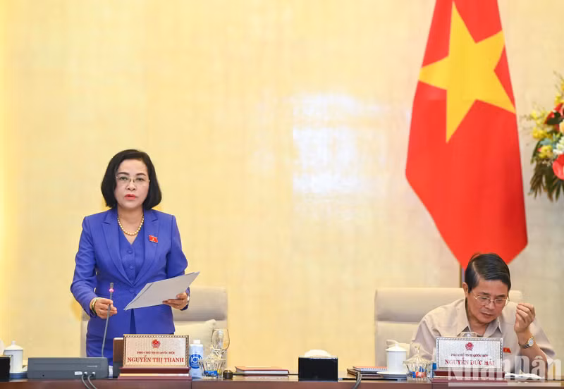 Habla la vicepresidenta de la Asamblea Nacional, Nguyen Thi Thanh.
