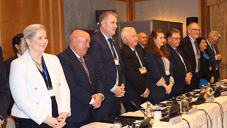 Los representantes de empresas irlandesas en el encuentro.