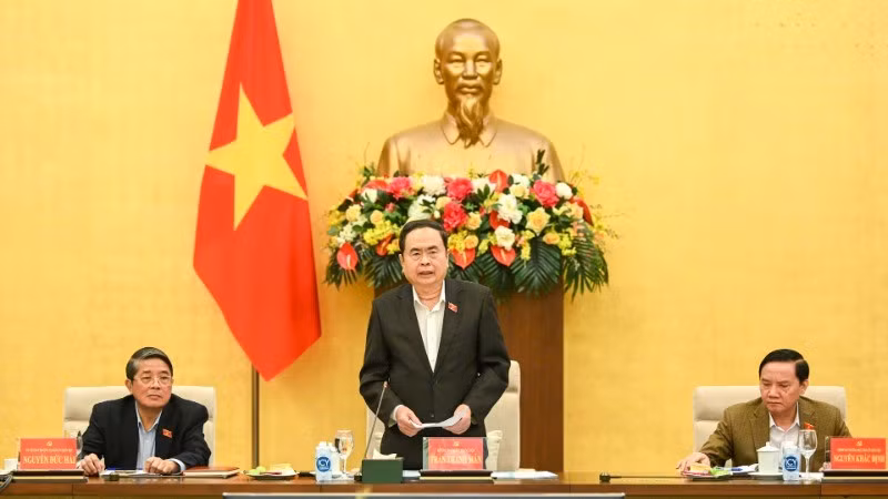 El presidente de la Asamblea Nacional de Vietnam, Tran Thanh Man, interviene en la cita (Foto: Nhan Dan)