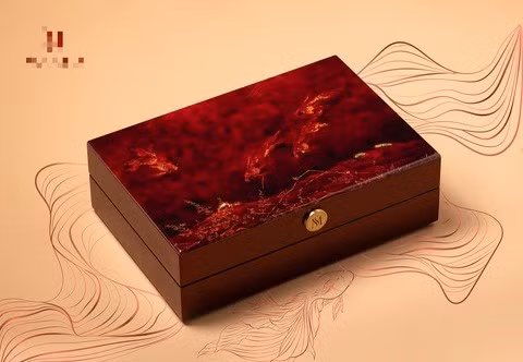 Una caja de regalo inspirado por la pintura Ngu Tao, creada por el grupo Luna y Sol (Foto: internet)