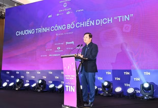 El viceministro de Información y Comunicación Nguyen Thanh Lam intervino en la ceremonia de inauguración. (Fotografía: VNA)