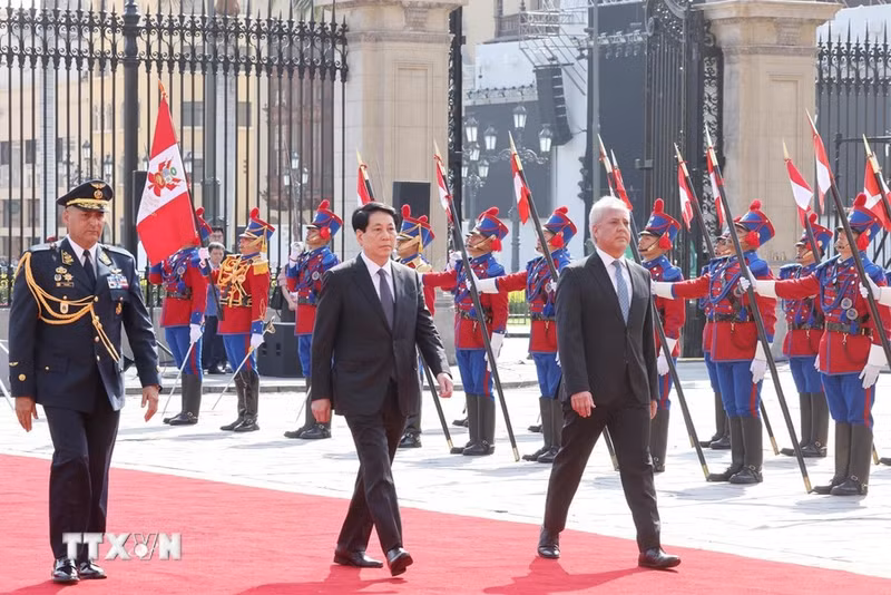 El presidente vietnamita en la ceremonia.