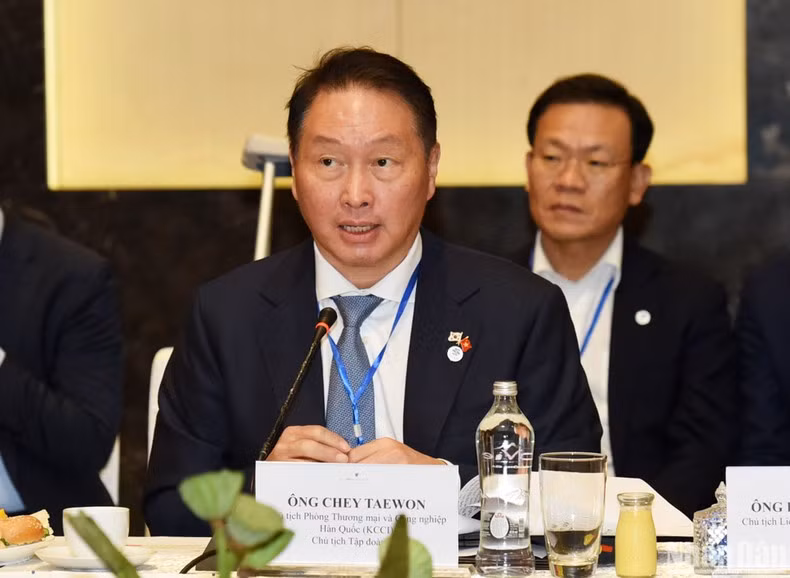 Chey Tae-won, jefe de la Cámara de Comercio e Industria de Corea del Sur (KCCI) expresa sus opiniones en la cita.