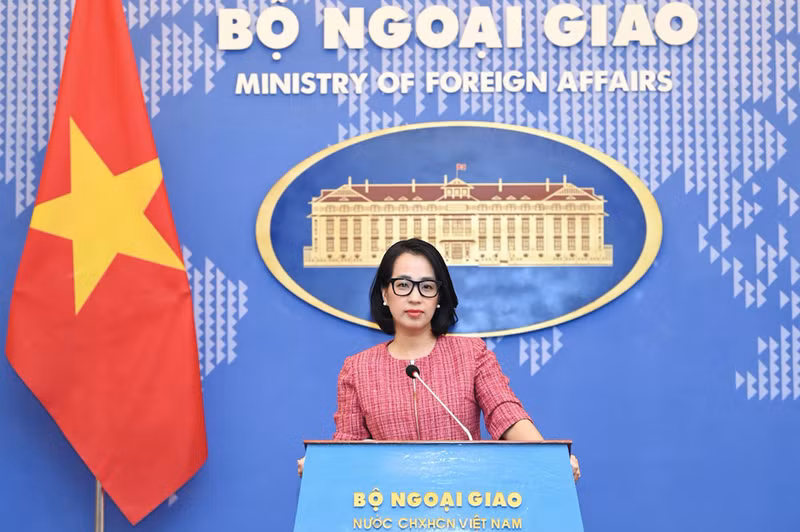 La portavoz del Ministerio de Relaciones Exteriores de Vietnam, Pham Thu Hang (Foto: Cancillería de Vietnam)