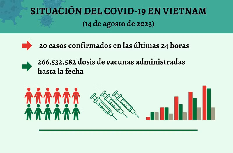 Infografía: Actualización sobre la situación del Covid-19 en Vietnam - 14 de agosto de 2023