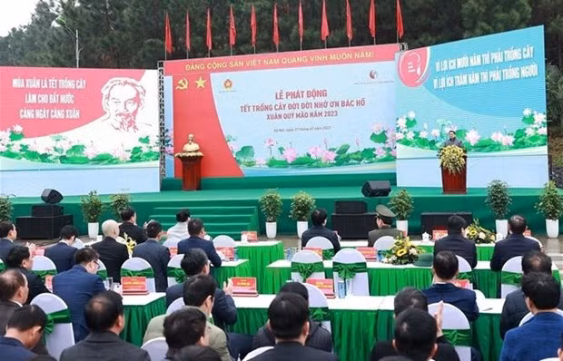 El primer ministro vietnamita, Pham Minh Chinh, en el evento. (Fotografía: VNA)