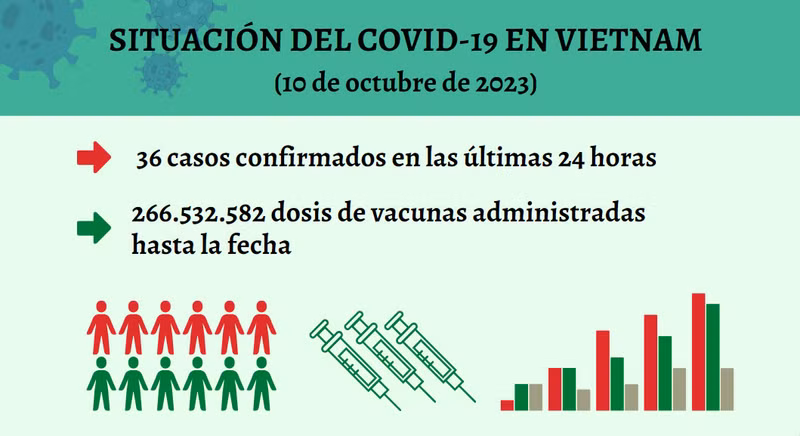 Infografía: Actualización sobre la situación del Covid-19 en Vietnam - 10 de octubre de 2023
