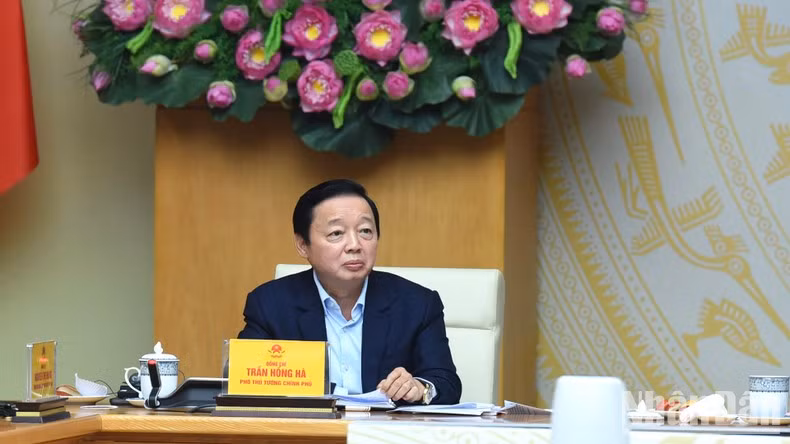 El viceprimer ministro Tran Hong Ha en la reunión.
