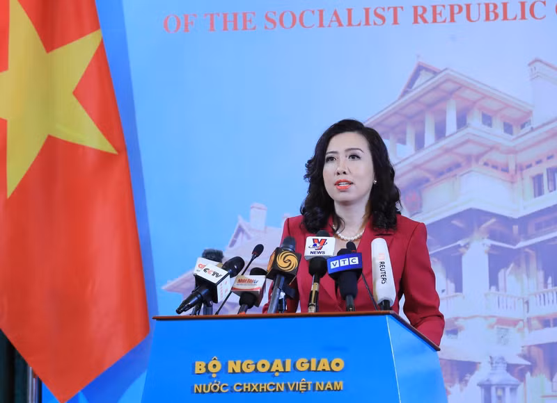 La portavoz de la Cancillería de Vietnam, Le Thi Thu Hang. (Fotografía: VNA)