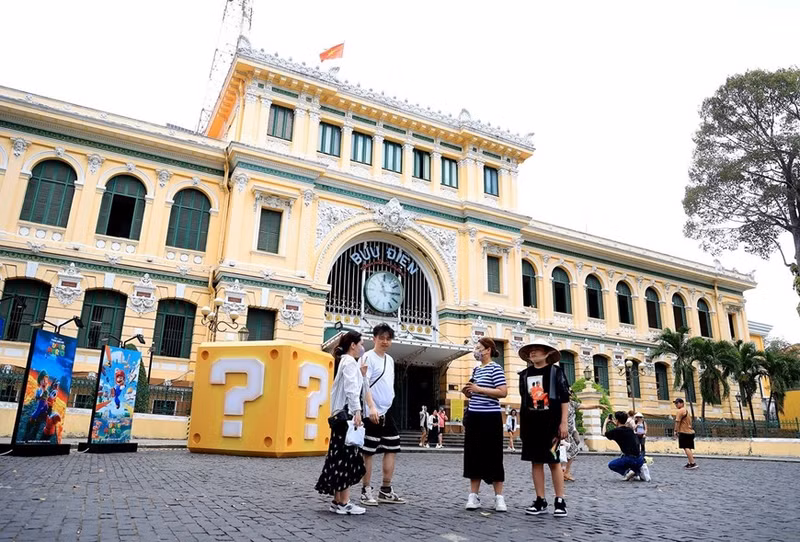 Oficina Central de Correos, una obra arquitectónica única en el centro de Ciudad Ho Chi Minh.