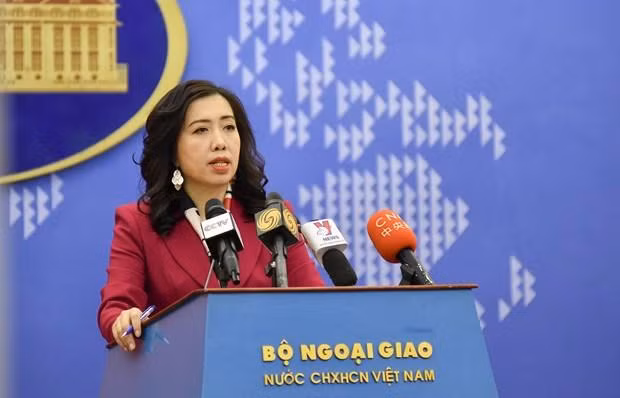 La portavoz del Ministerio de Relaciones Exteriores vietnamita, Le Thi Thu Hang. (Fotografía: VNA)