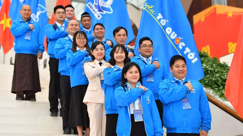 Ambiente emocionante en el IX Congreso Nacional de la Federación de Jóvenes de Vietnam.