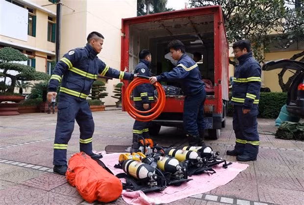 Las fuerzas de rescate vietnamitas se preparan para la misión en Turquía (Fotografía: VNA)