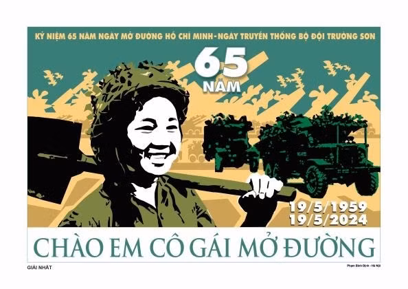La mejor obra del concurso del 65 aniversario del Día de la apertura de la Ruta Ho Chi Minh - Día tradicional de los soldados de Truong Son, del autor Pham Binh Dinh. (Foto: baoquocte.vn)