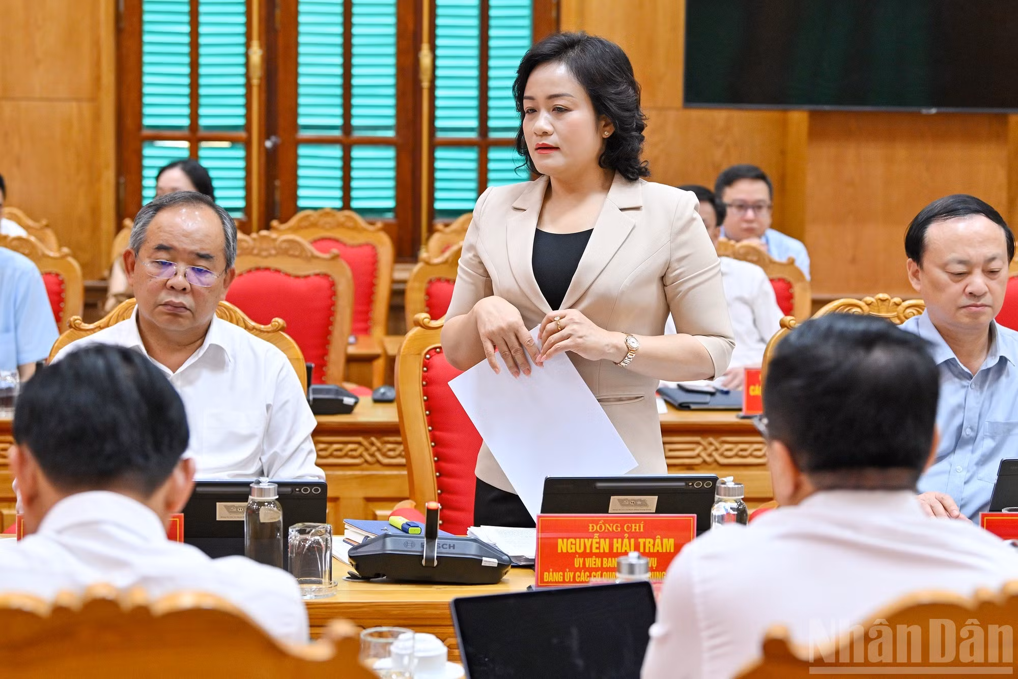 Nguyen Hai Tram, vicepresidenta del Tribunal Popular Supremo, en su intervención.