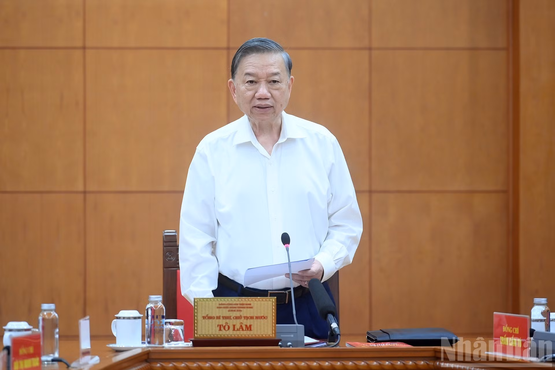 El secretario general del Partido Comunista y presidente de Vietnam, To Lam, en su intervención.