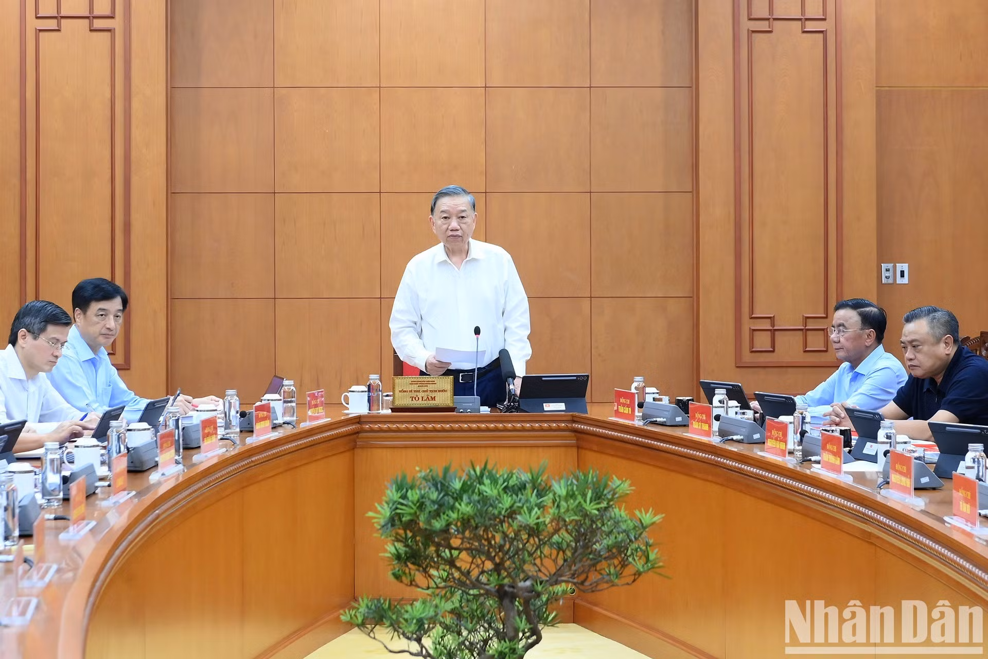 El secretario general del Partido Comunista y presidente de Vietnam, To Lam, en su intervención.